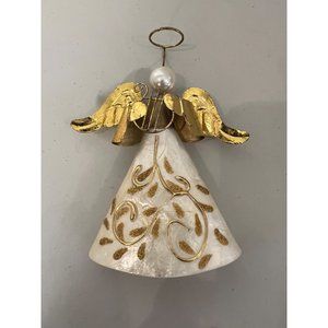 Angel Christmas Ornament  White and Gold